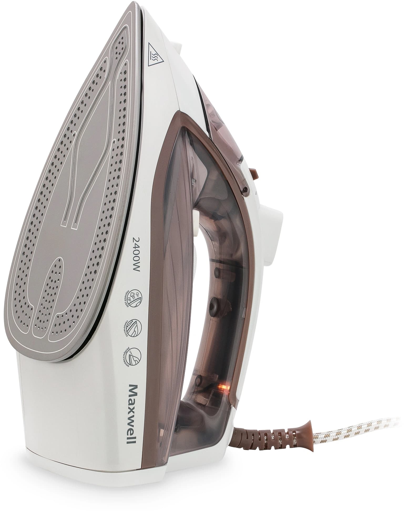 Утюг Maxwell MW-3047 2400Вт белый/коричневый - фото 3