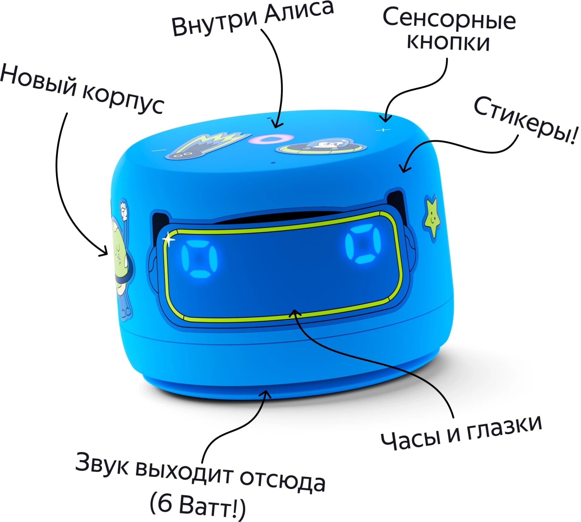 Умная колонка Yandex Станция Лайт 2 Алиса синий 6W 1.0 BT/Wi-Fi 10м (YNDX-00026BLU) - фото 4