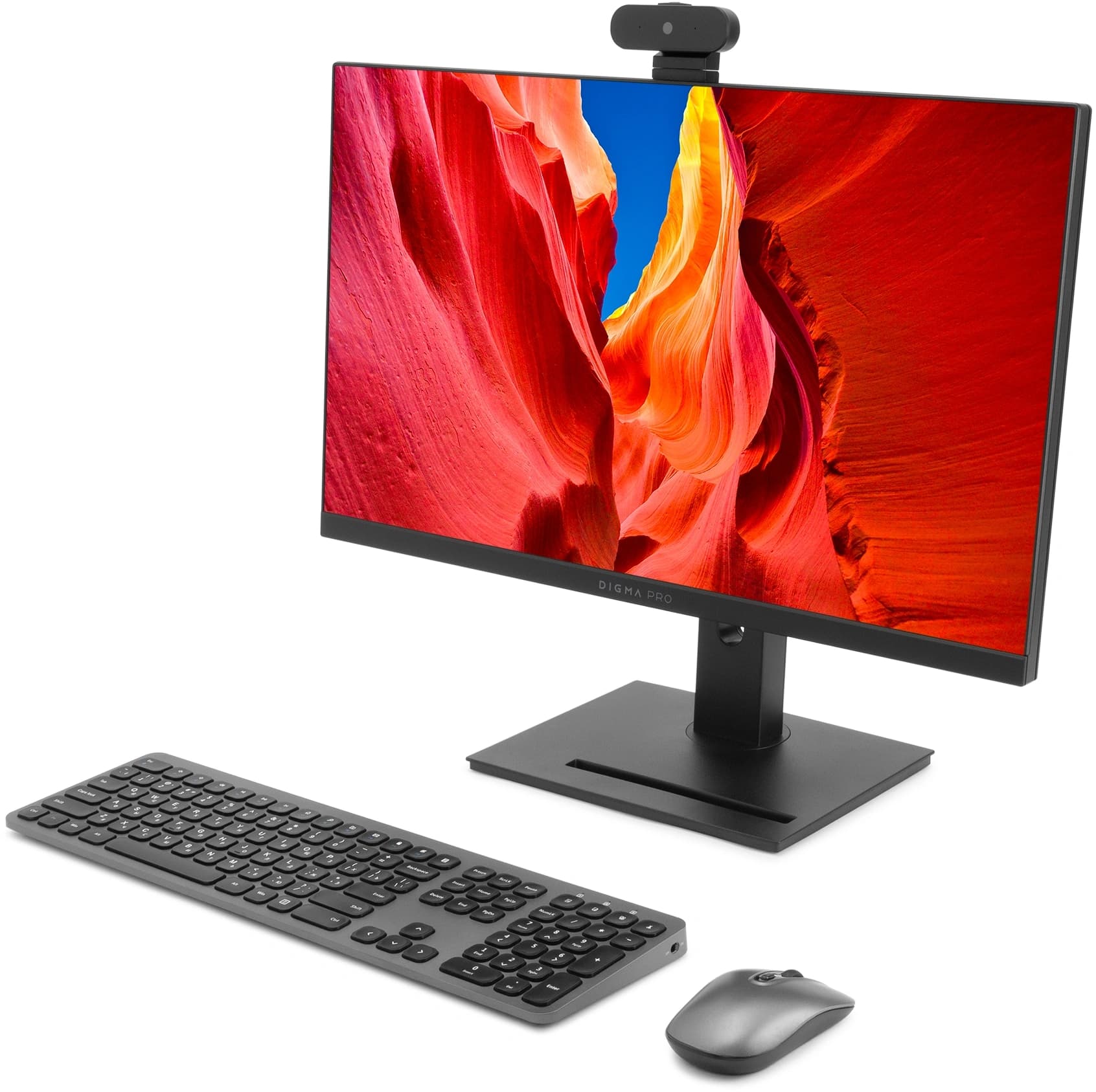 Моноблок Digma Pro Vision 23.8" Full HD Ryzen 3 5425U (2.7) 8Gb SSD256Gb RGr CR Windows 11 Pro Eth WiFi BT 90W клавиатура мышь Cam черный 1920x1080 - фото 3