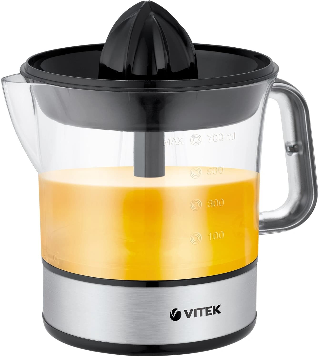 Соковыжималка цитрусовая Vitek VT-3669 25Вт рез.сок.:700мл. стальной/черный - фото 3