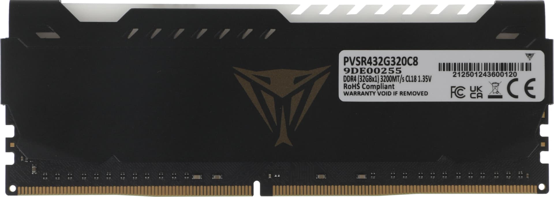 Память DDR4 32GB 3200MHz Patriot PVSR432G320C8 Viper Steel RGB RTL Gaming PC4-25600 CL18 DIMM 288-pin 1.35В dual rank с радиатором Ret - фото 5