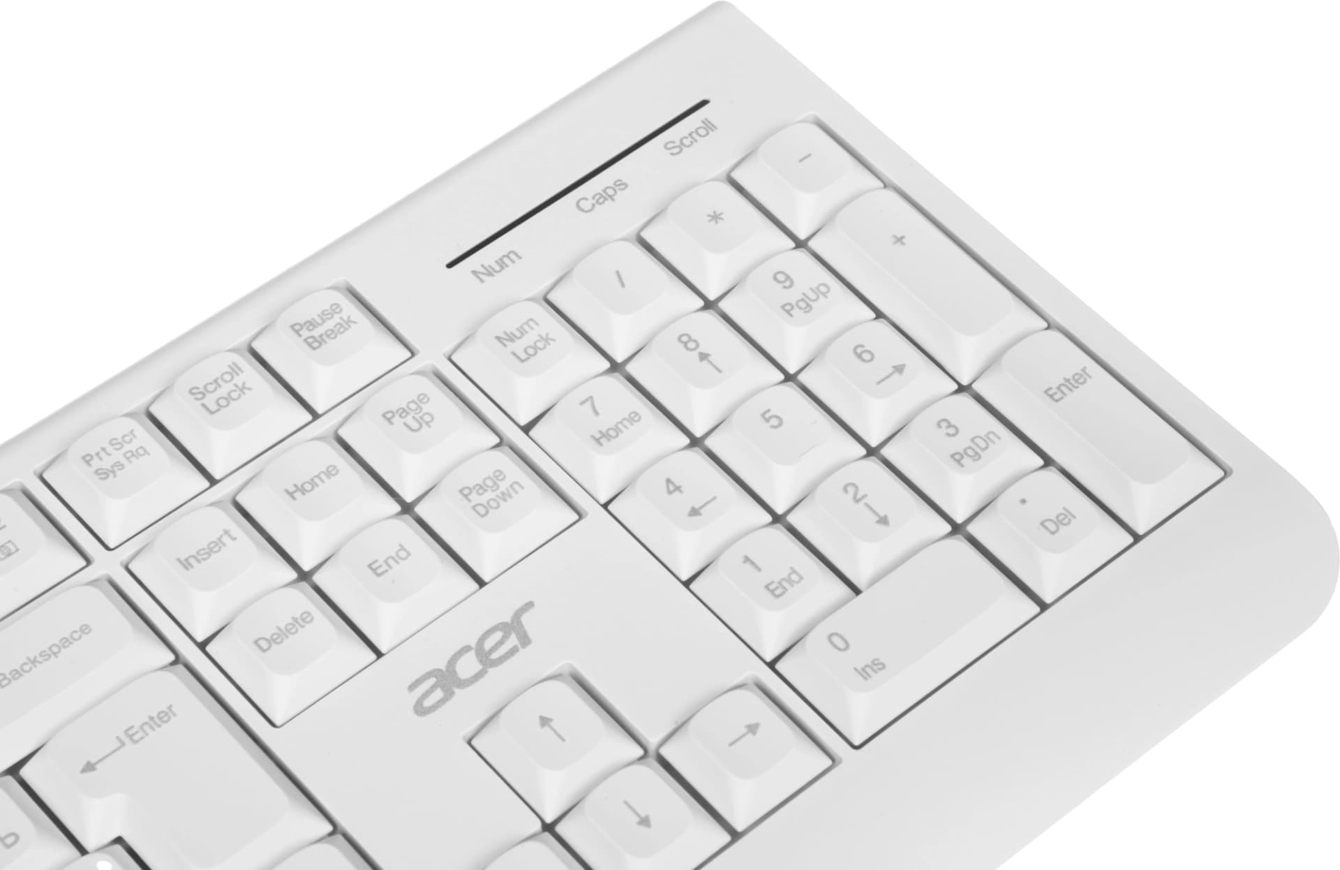 Клавиатура + мышь Acer OCC401 клав:белый мышь:белый USB беспроводная Multimedia (ZL.ACCCC.017) - фото 4