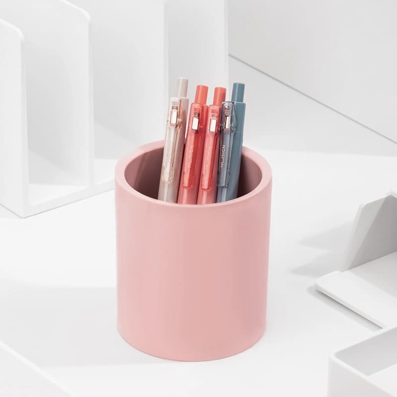 Стакан для канцелярских принадлежностей Deli ENS023 PINK Nusign круглая 83x95мм пластик розовый - фото 5