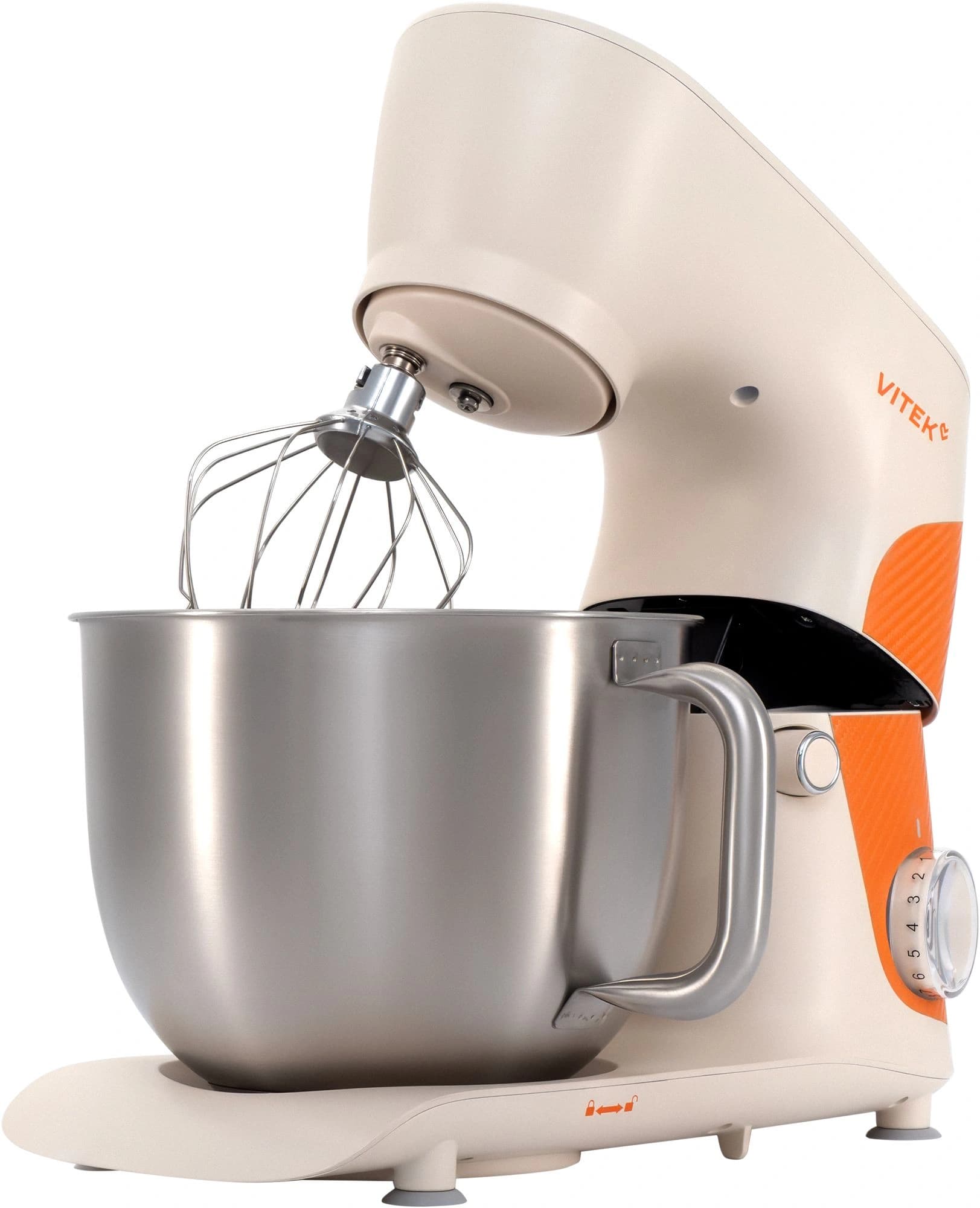Миксер планетарный Vitek VT-PM0331 1800Вт кремовый/оранжевый - фото 4
