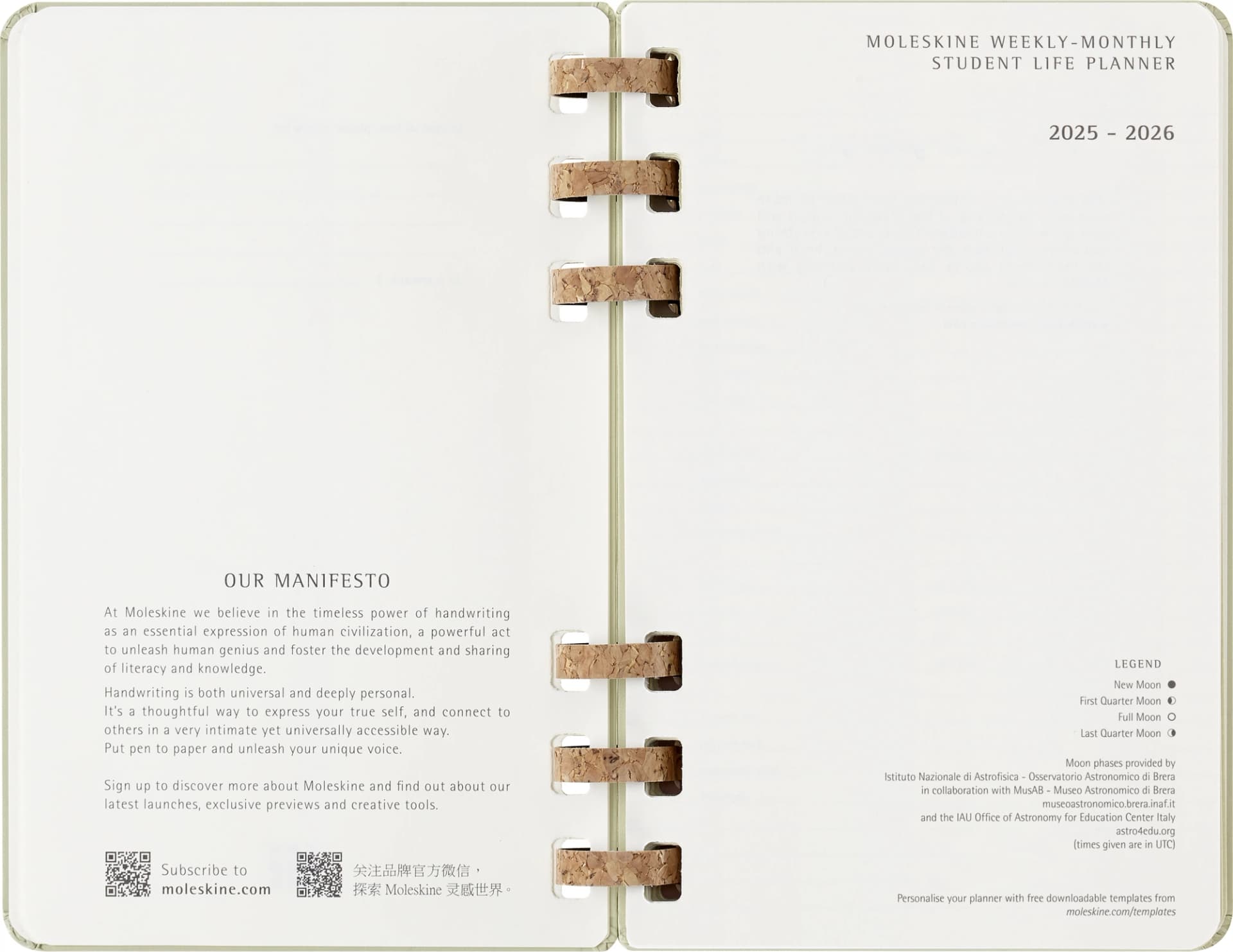 Еженедельник Moleskine ACADEMIC SPIRAL Large 150х210мм 200стр. спираль киви - фото 3