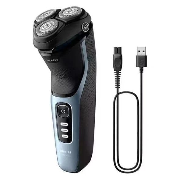 Бритва роторная Philips S3243/12 реж.эл.:3 питан.:аккум. голубой/серебристый - фото 4