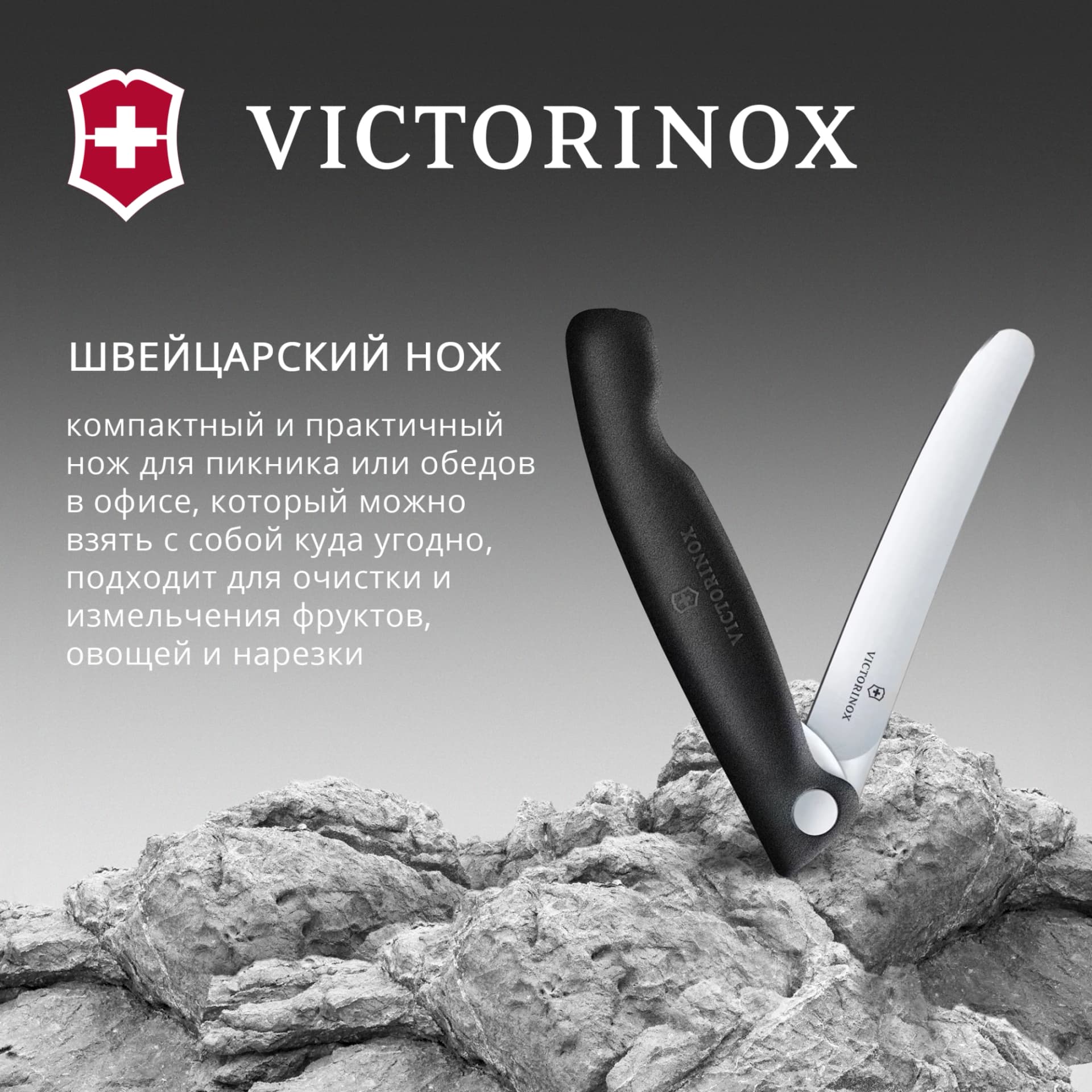 Нож кухонный Victorinox Swiss Classic 6.7803.F стальной универсальный для овощей лезв.110мм прямая заточка черный карт.коробка - фото 4