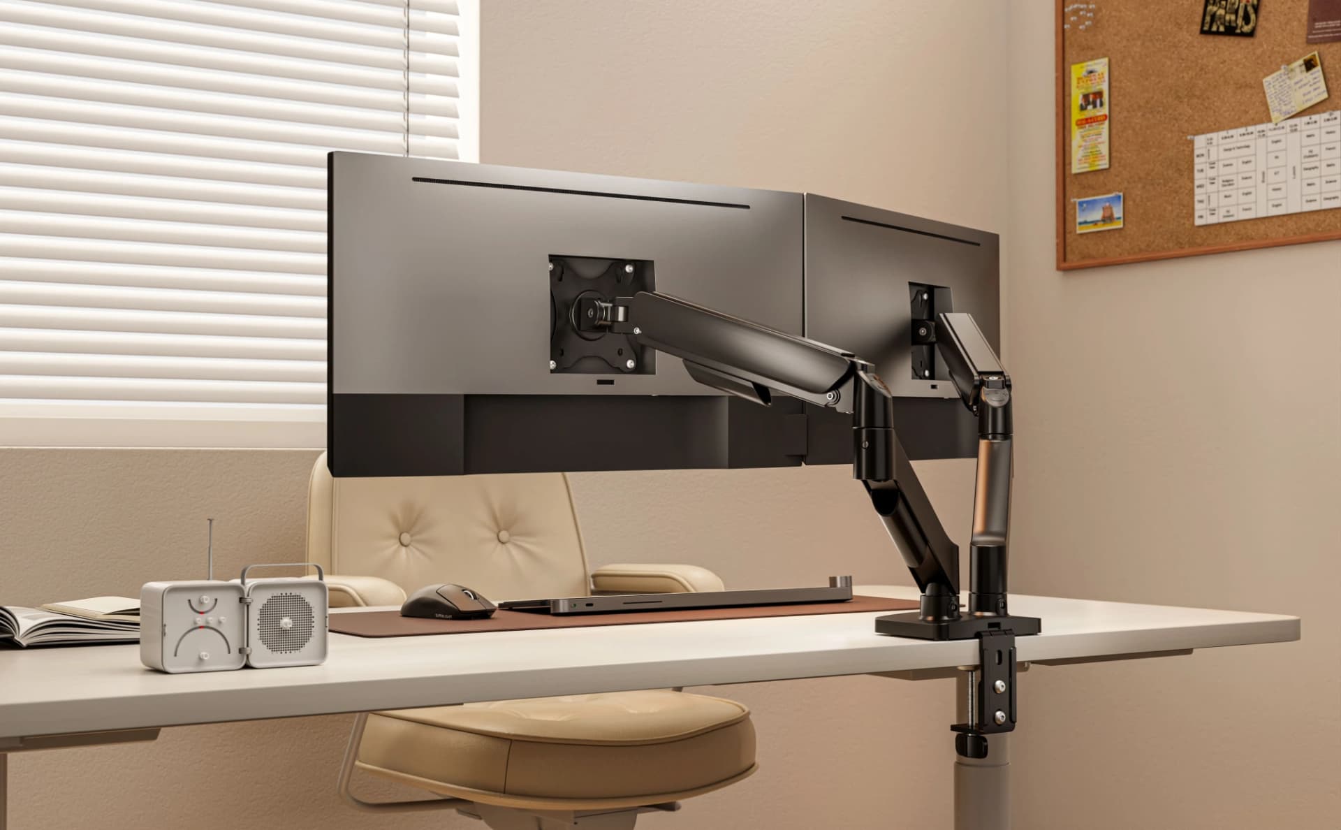 Кронштейн для мониторов Ultramounts UM740 черный 17"-32" макс.18кг крепление к столешнице поворот и наклон - фото 5