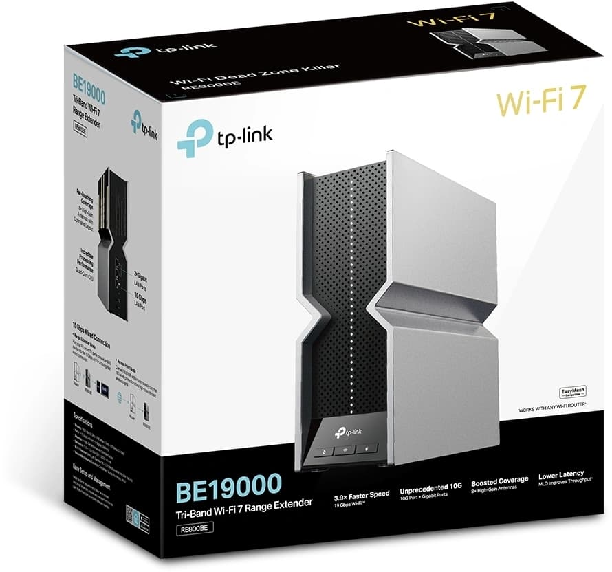 Повторитель беспроводного сигнала TP-Link RE800BE BE19000 Wi-Fi черный - фото 5