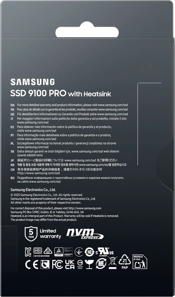 Накопитель SSD Samsung PCIe 5.0 x4 2TB MZ-VAP2T0CW 9100 Pro M.2 2280 - фото 5