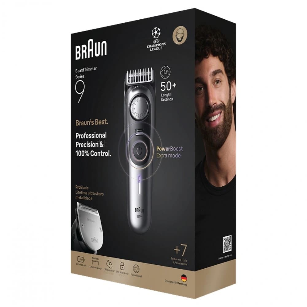 Триммер Braun BT9520 серебристый (насадок в компл:4шт) - фото 4