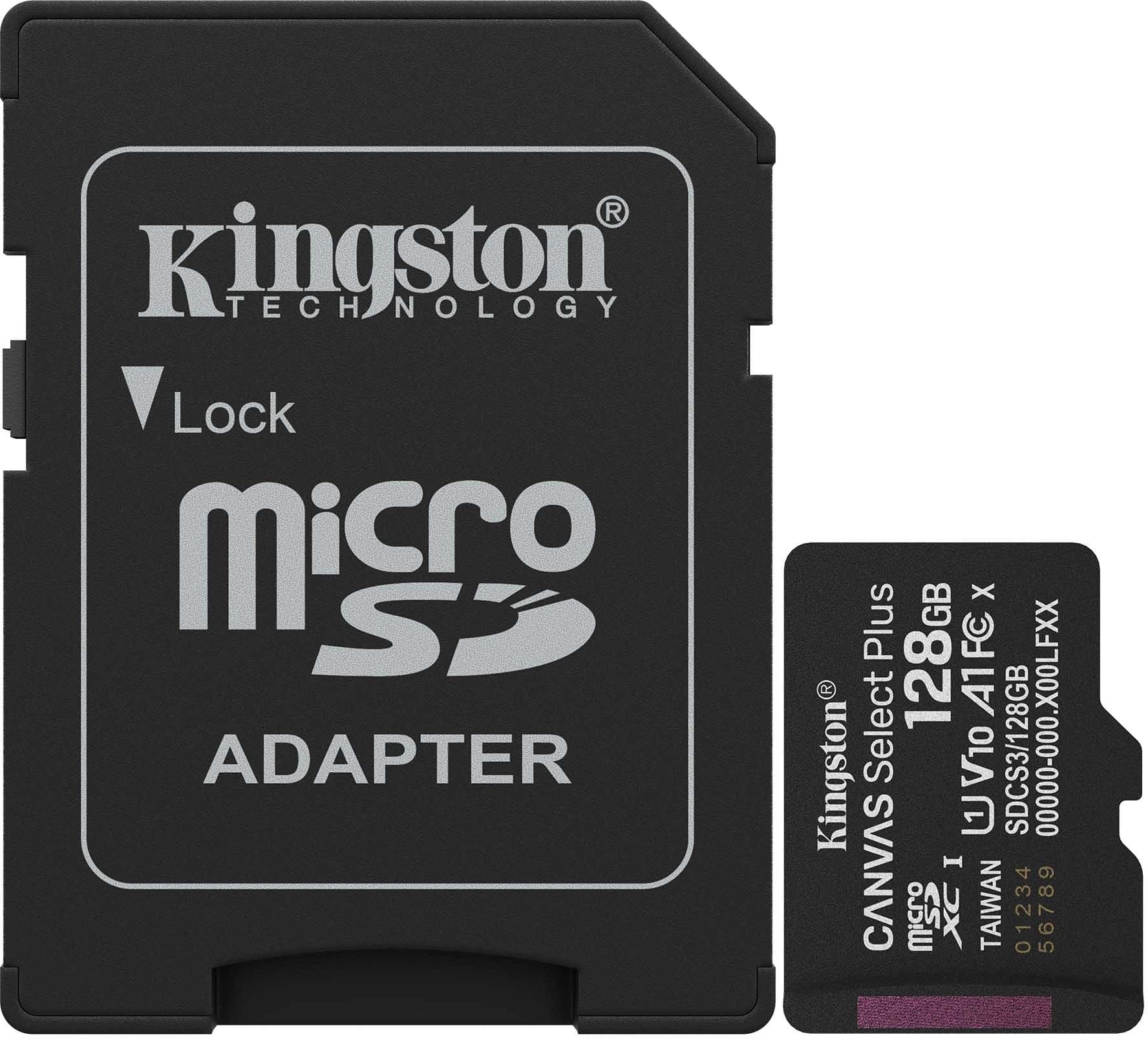 Флеш карта microSDXC 128GB Kingston SDCS3/128GB Canvas Select Plus V10 A1 + adapter - фото 4