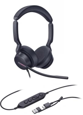 Гарнитура проводная Yealink UH46 Dual UC USB-C/A черный - фото 2