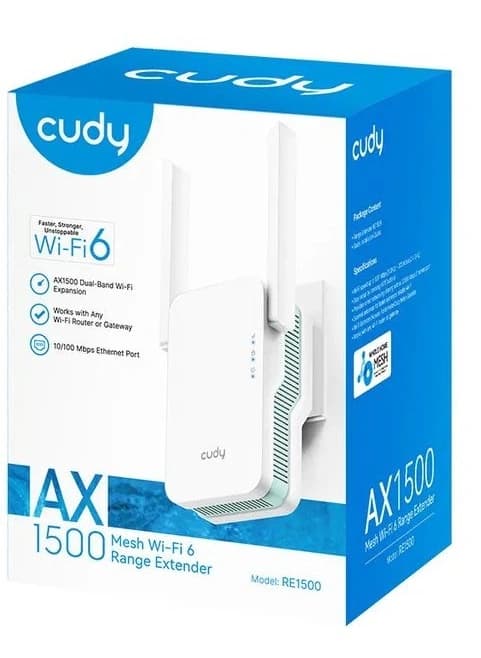 Повторитель беспроводного сигнала Cudy RE1500 AX1500 10/100BASE-TX/Wi-Fi белый - фото 5
