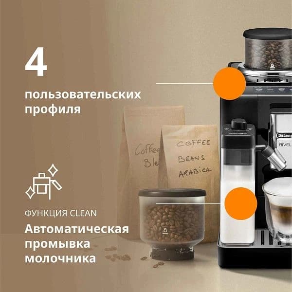Кофемашина Delonghi Rivelia EXAM440.55.B 1450Вт серебристый/черный - фото 4