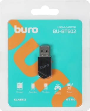 Адаптер USB Buro BU-BT602 BT6.0+EDR+BLE class 2 20м черный - фото 2