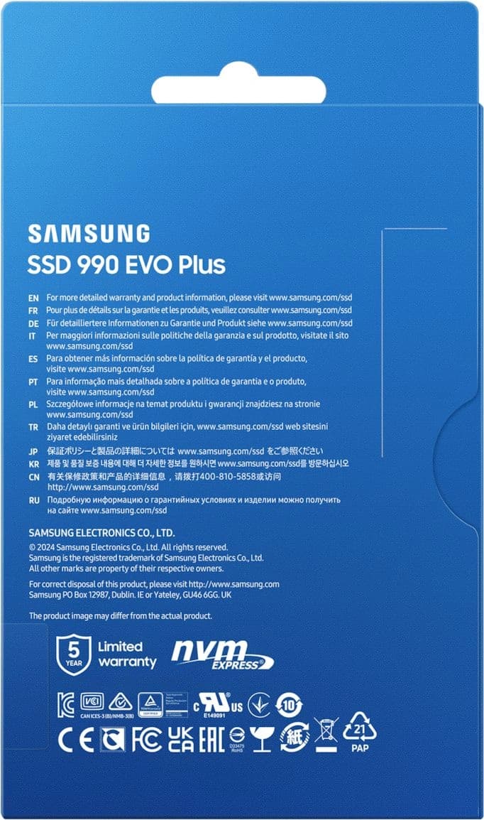 Накопитель SSD Samsung PCIe 4.0 x4 1TB MZ-V9S1T0B/AM 990 EVO Plus M.2 2280 - фото 4