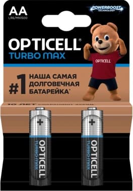 Батарея Opticell Turbo MAX LR6 AA (2шт) блистер - фото 2