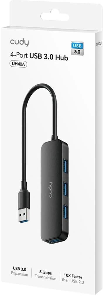 Разветвитель USB 3.0 Cudy UH40A 4порт. черный - фото 3