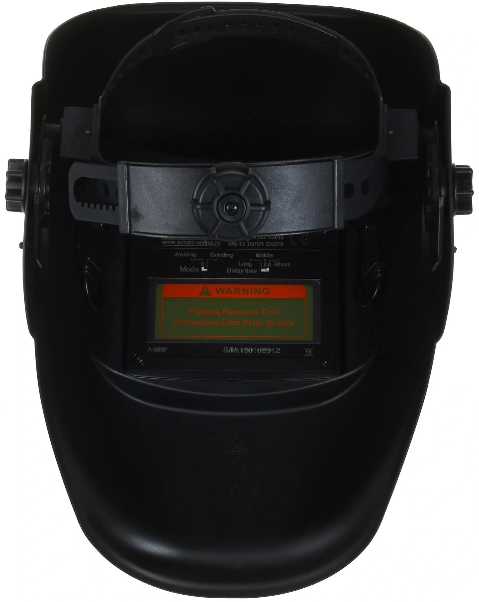 Маска сварщика Aurora A998F (9-13DIN) филь.:хамел. кл.:1/2/1/1 см.экр.95x36мм черный (11258) - фото 4