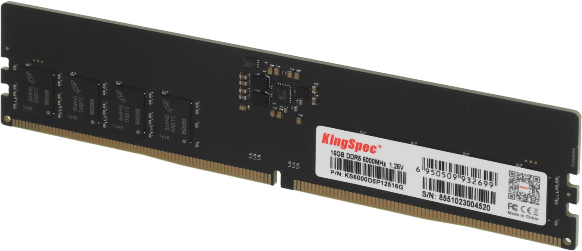 Память DDR5 16GB 6000MHz Kingspec KS6000D5P12516G RTL PC5-48000 CL46 DIMM 288-pin 1.25В single rank Ret - фото 4
