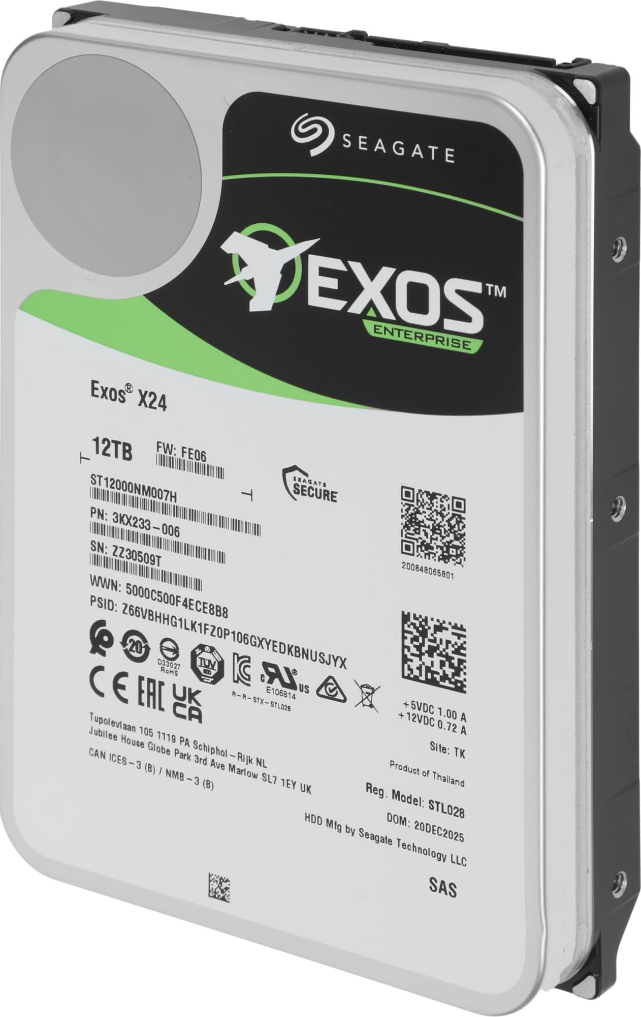 Жесткий диск Seagate SAS 3.0 12TB ST12000NM007H Server Exos X24 4KN (7200rpm) 512Mb 3.5" - фото 4