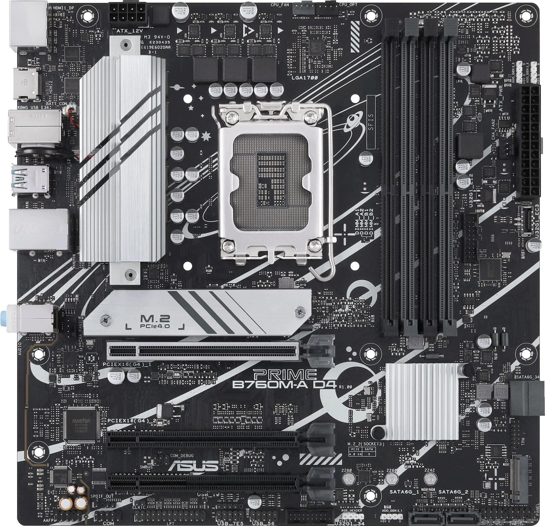 Материнская плата Asus PRIME B760M-A D4-CSM Soc-1700 Intel B760 4xDDR4 mATX AC`97 8ch(7.1) 2.5Gg RAID+HDMI+DP - фото 4