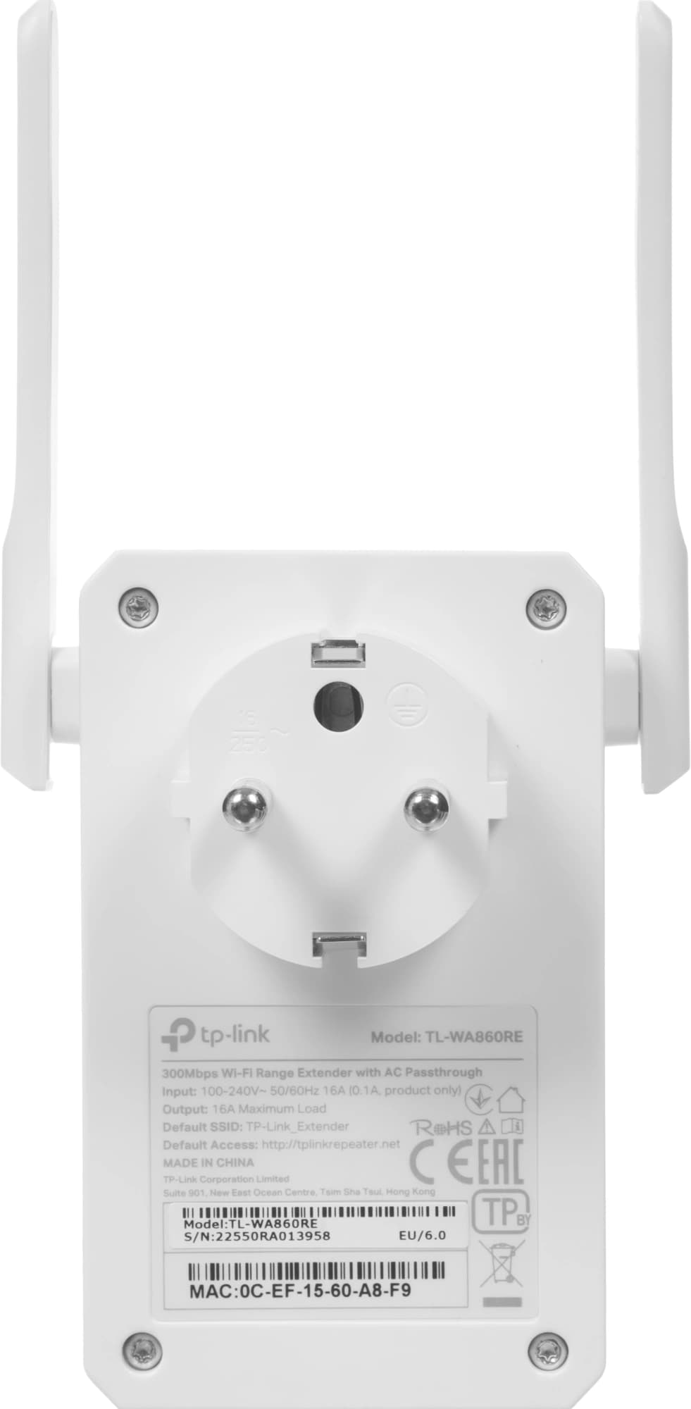 Повторитель беспроводного сигнала TP-Link TL-WA860RE N300 10/100BASE-TX белый - фото 5