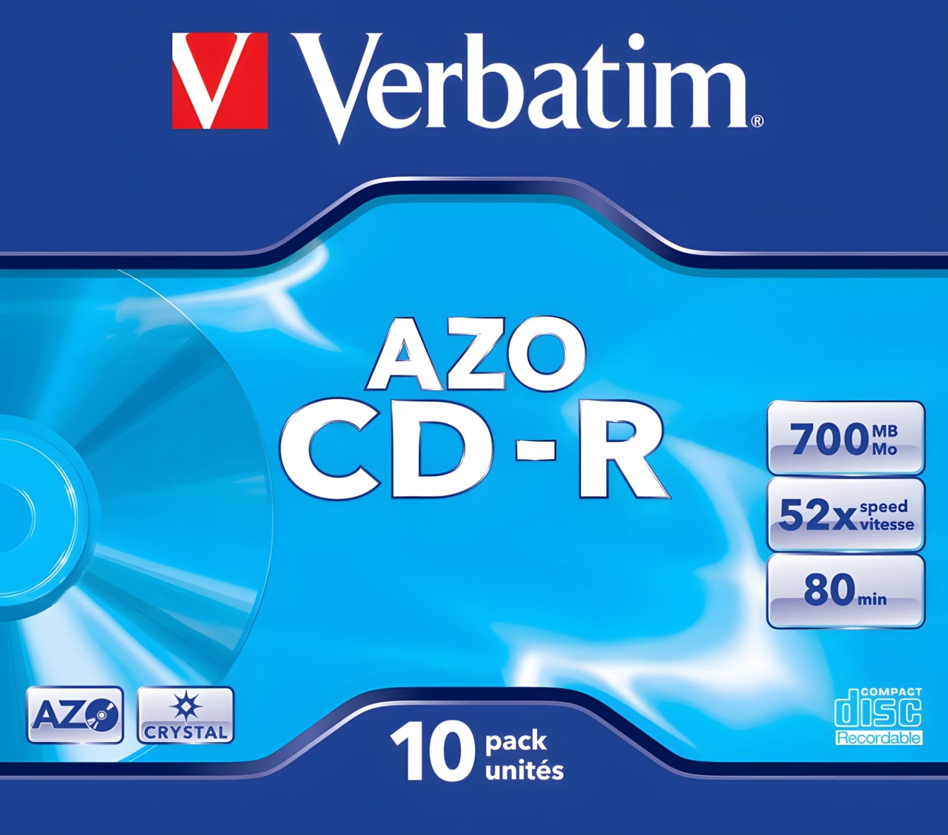 Диск CD-R Verbatim 700Mb 52x Jewel case (10шт) (43327) - фото 4
