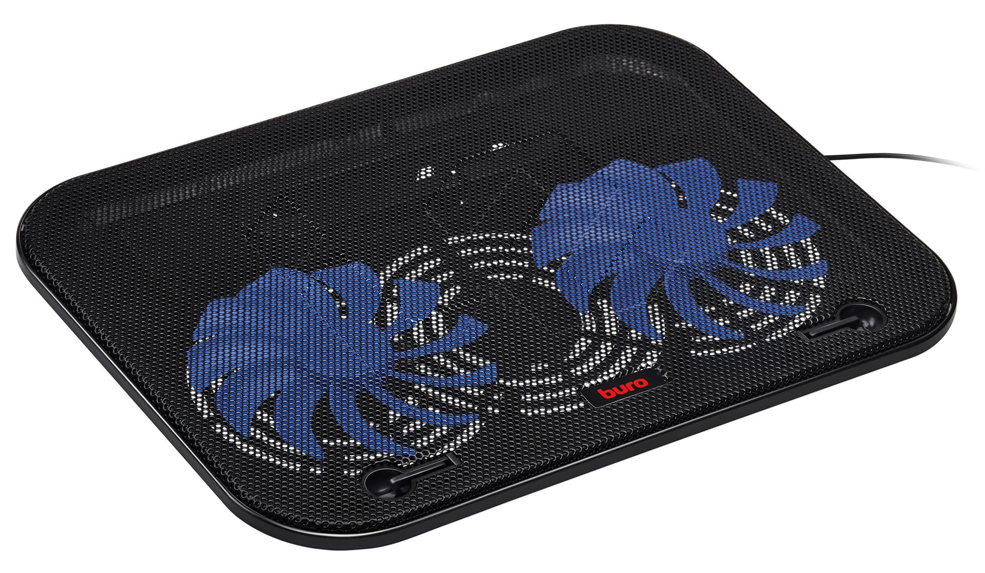 Подставка для ноутбука Buro BU-LCP140-B214H 14" 338x255x22мм 1xUSB 2x 140ммFAN 480г металлическая сетка/пластик черный - фото 2