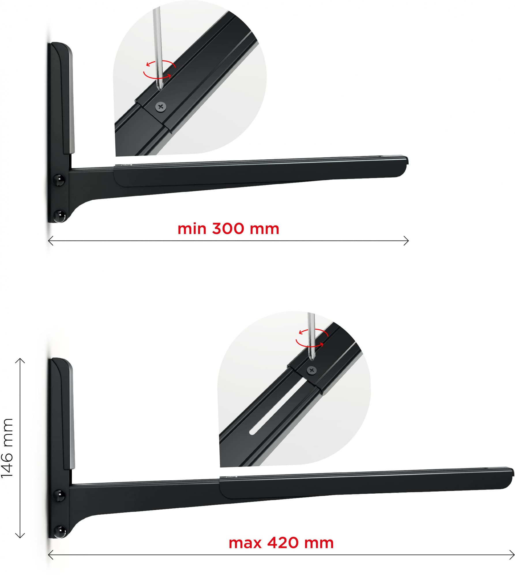 Кронштейн для СВЧ Holder MWS-2003 черный макс.40кг настенный фиксированный - фото 4