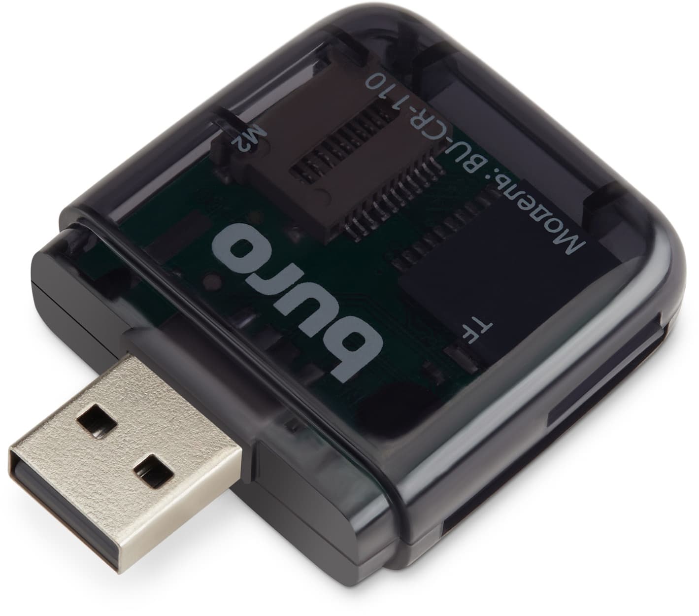 Устройство чтения карт памяти USB2.0 Buro BU-CR-110 черный - фото 3