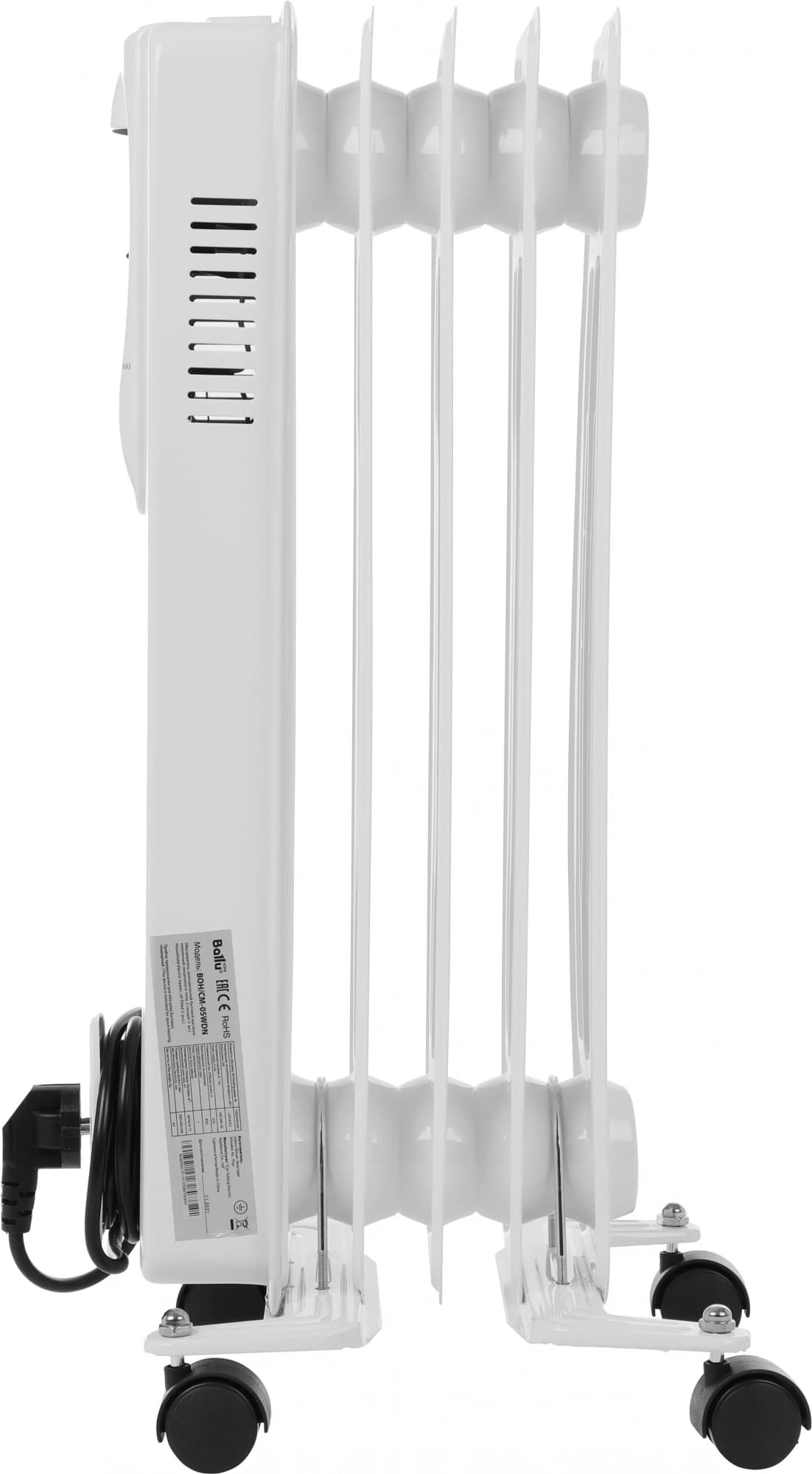 Радиатор масляный Ballu Comfort BOH/CM-05WDN 1000Вт белый/черный - фото 4