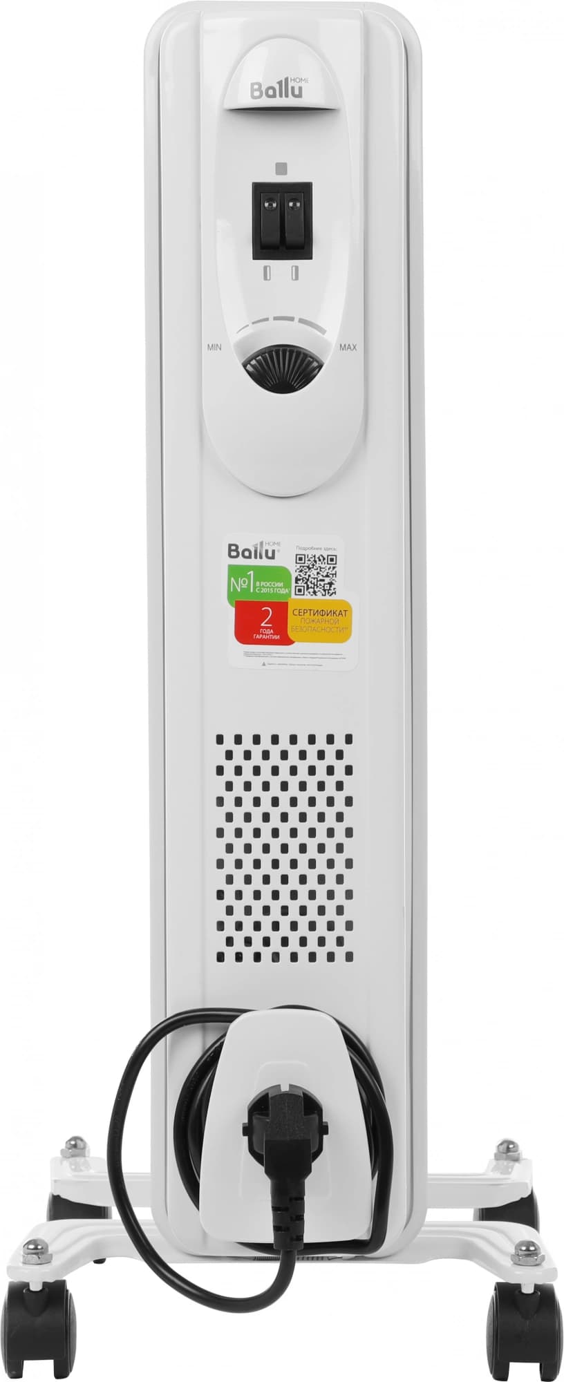 Радиатор масляный Ballu Comfort BOH/CM-05WDN 1000Вт белый/черный - фото 3