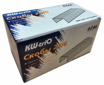 Скобы для степлера 24/6 Kw-Trio 0246/20 оцинкованные (упак.:20x1000шт.) - фото 2