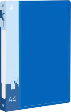 Папка на 2-х кольцах Бюрократ -0812/2RBLUE A4 пластик 0.8мм кор.40мм внутр. с вставкой синий - фото 2