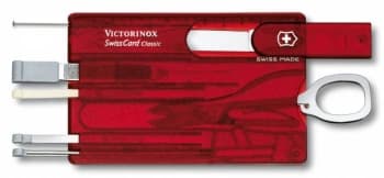 Швейцарская карта Victorinox SwissCard Classic (0.7100.T) красный полупрозрачный коробка подарочная - фото 2