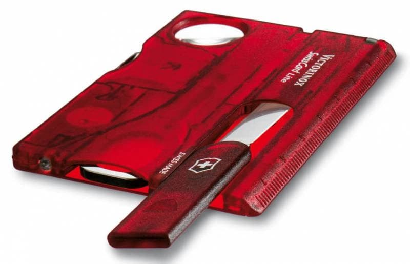 Швейцарская карта Victorinox SwissCard Classic (0.7100.T) красный полупрозрачный коробка подарочная - фото 3